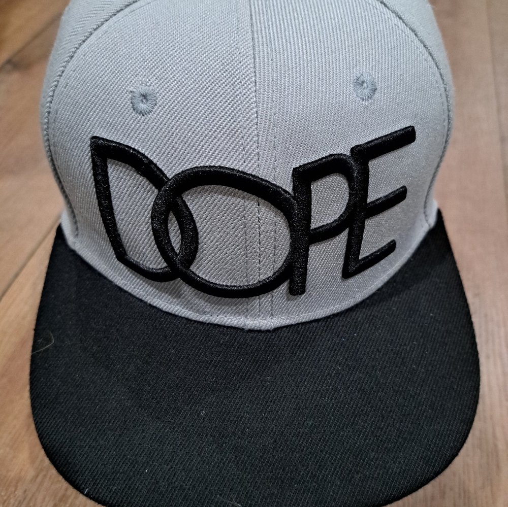 DOPE Men Snapback Hat Gray Black Flat Brim MCM LXXXIV Embroidered Streetwear Cap